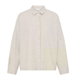 ICHI Tamanna Coffee Striped Button-Up