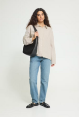 ICHI Tamanna Button up in Coffee-Birch Stripe