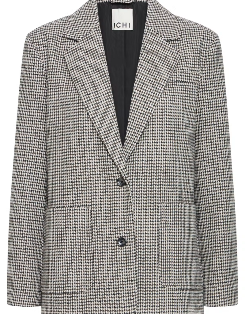 ICHI Lubana Blazer in Grey Check