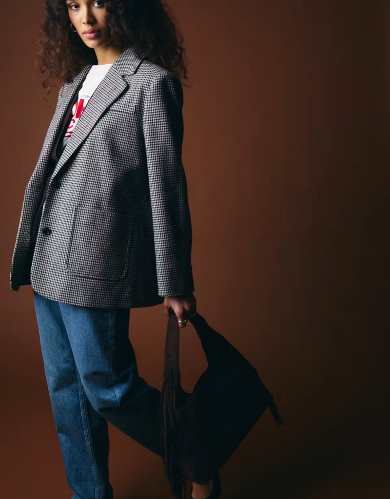 ICHI Lubana Blazer in Grey Check