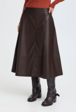 B.Young Daja Midi Pleather Skirt in Java Brown
