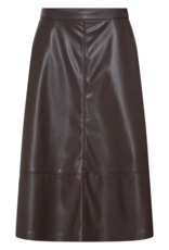 B.Young Daja Midi Pleather Skirt in Java Brown