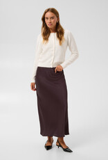 Kaffe Lotte Satin Skirt in Fudge