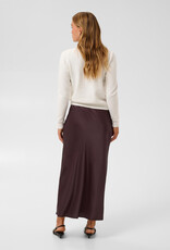 Kaffe Lotte Satin Skirt in Fudge