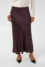 Kaffe Lotte Satin Skirt in Fudge