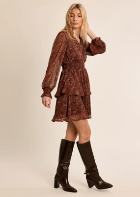 Molly Bracken Kasey Long Sleeve Floral Mini Dress