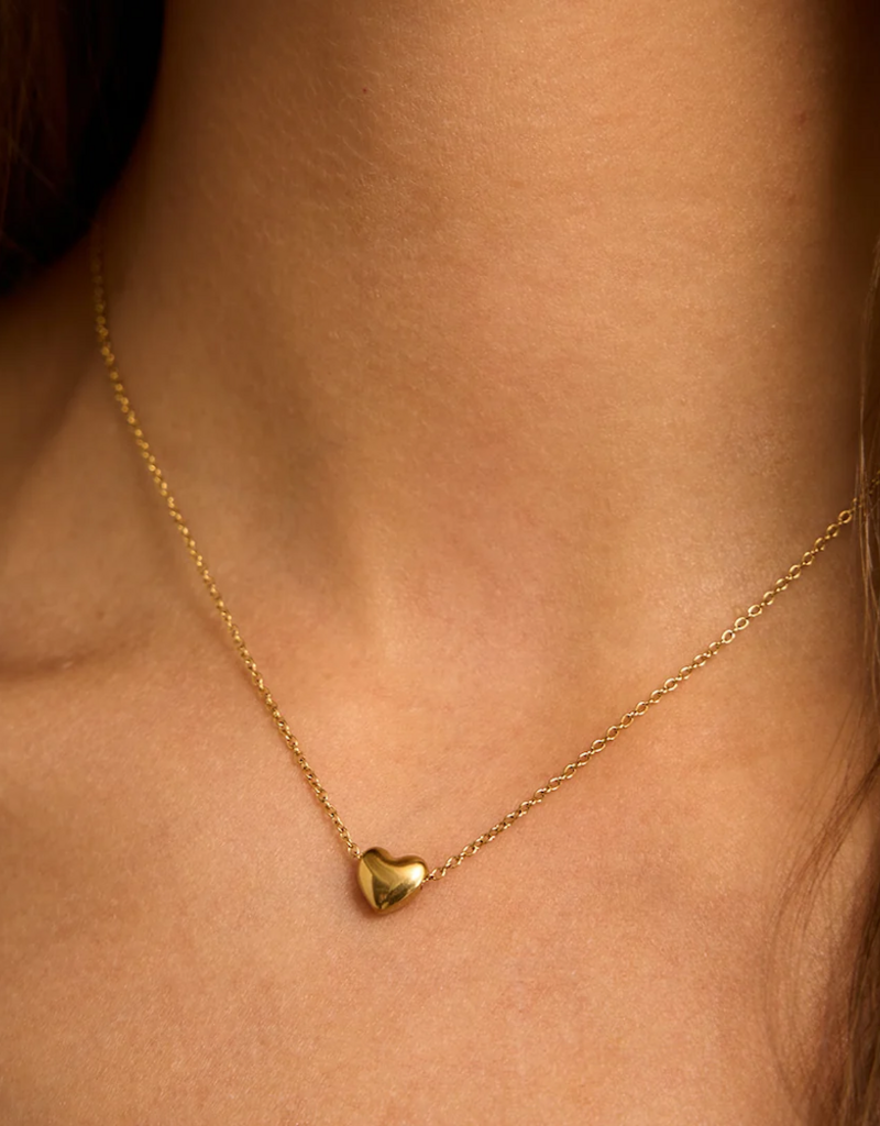 Sugar Blossom Dorthy Puffy Heart Necklace in Gold