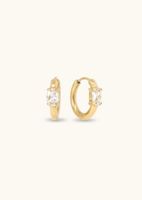 Sugar Blossom Sutton Crystal Huggie in Gold