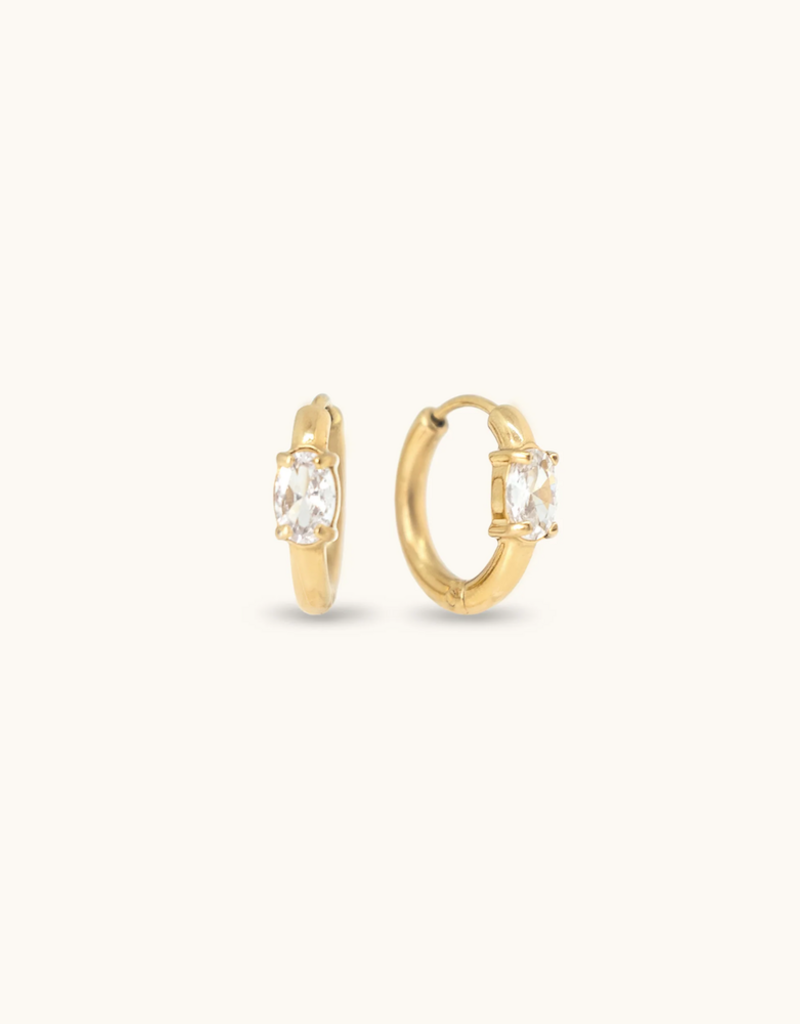 Sugar Blossom Sutton Crystal Huggie in Gold