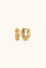 Sugar Blossom Cabi Twirl Huggie in Gold