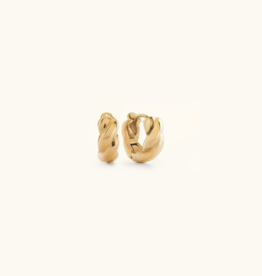 Sugar Blossom Cabi Twirl Huggie in Gold