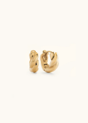 Sugar Blossom Cabi Twirl Huggie in Gold