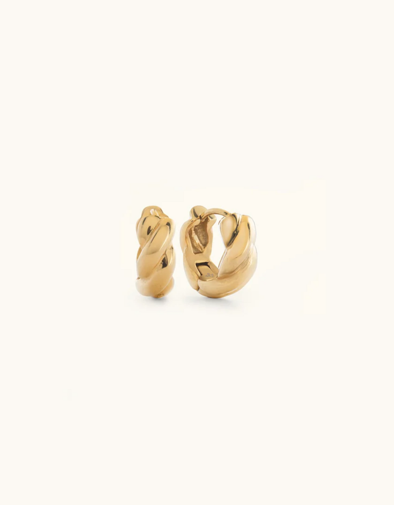 Sugar Blossom Cabi Twirl Huggie in Gold