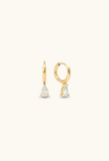 Sugar Blossom Monroe Crystal Dangle Hoop in Gold