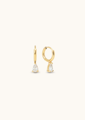 Sugar Blossom Monroe Crystal Dangle Hoop in Gold