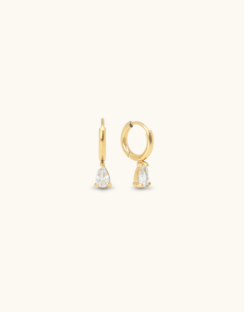 Sugar Blossom Monroe Crystal Dangle Hoop in Gold