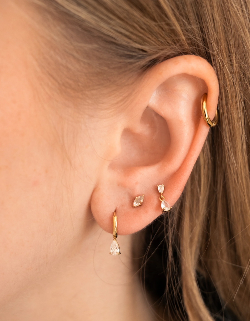 Sugar Blossom Vada Crystal Dabgle Earring in Gold