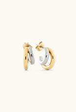 Sugar Blossom Mia Dual Metal Hoop in Silver and Gold