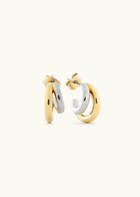 Sugar Blossom Mia Dual Metal Hoop in Silver and Gold
