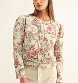 Adelyn Rae Jaliyah Contrast Piped Jacquard Jacket