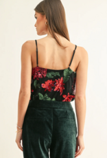 Adelyn Rae Scarlette Contrast Lace Sequin Cami in Black Mutli Sequin