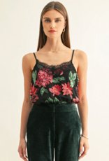 Adelyn Rae Scarlette Contrast Lace Sequin Cami in Black Mutli Sequin