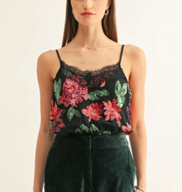 Adelyn Rae Scarlette Contrast Lace & Sequin Cami