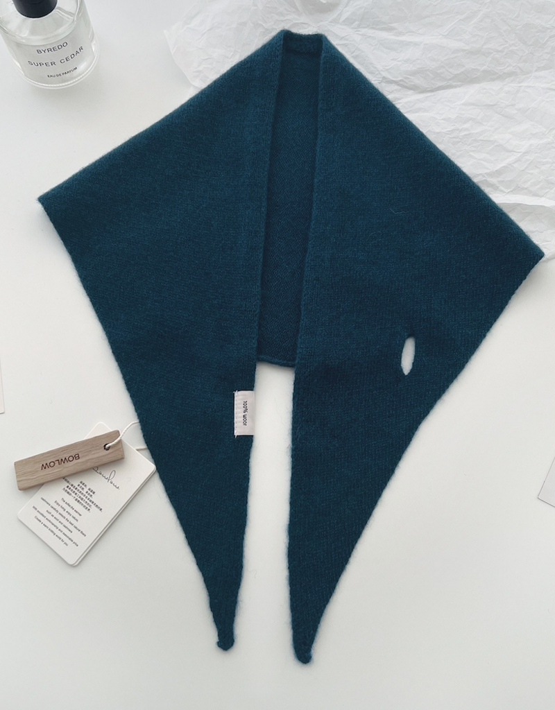 LadyJuneAccessories Wool Triangle Scarf in Navy