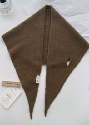 LadyJuneAccessories Wool Triangle Scarf in Brown