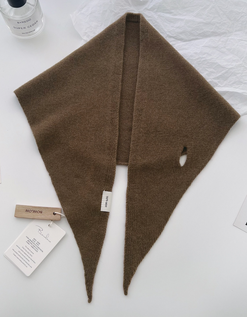 LadyJuneAccessories Wool Triangle Scarf in Brown