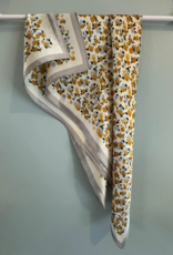 LadyJuneAccessories Vintage Rose Silk Scarf in Yellow Rose White