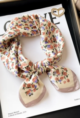 LadyJuneAccessories Vintage Rose Silk Scarf in Red Rose Pink