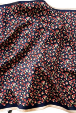 LadyJuneAccessories Vintage Rose Silk Scarf in Red Rose Blue