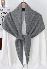 LadyJuneAccessories Soft Knit Triangle Scarf in Grey
