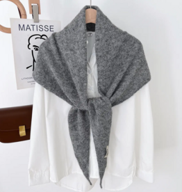 LadyJuneAccessories Soft Knit Triangle Scarf in Grey