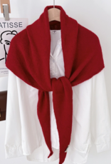 LadyJuneAccessories Soft Knit Triangle Scarf in Red