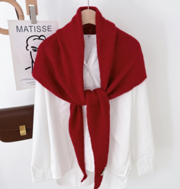 LadyJuneAccessories Soft Knit Triangle Scarf in Red