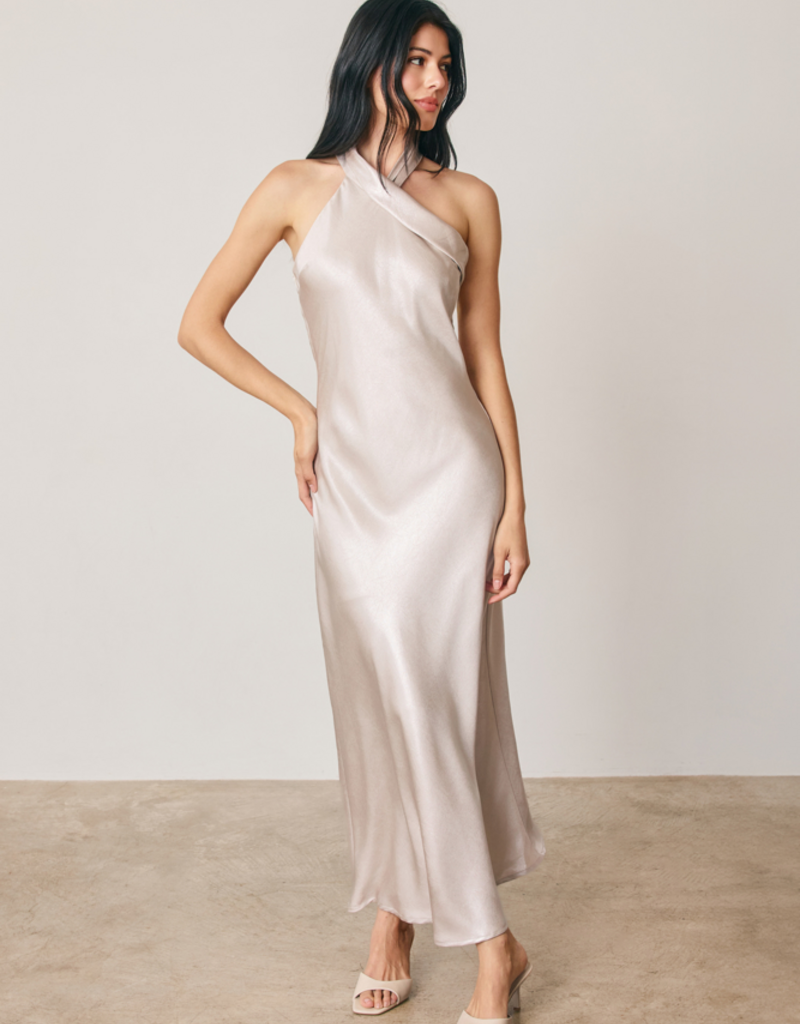Dress Forum Talli Maxi Halter Dress in Silverlight