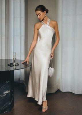 Dress Forum Talli Maxi Halter Dress in Silverlight