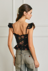 Dress Forum Rose Mood Corset Flutter Top in Night Rose