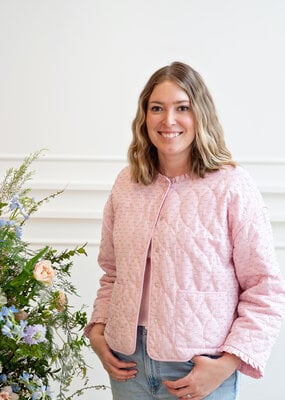 Cream Lummi Ruffled Cotton Quilted Jacket