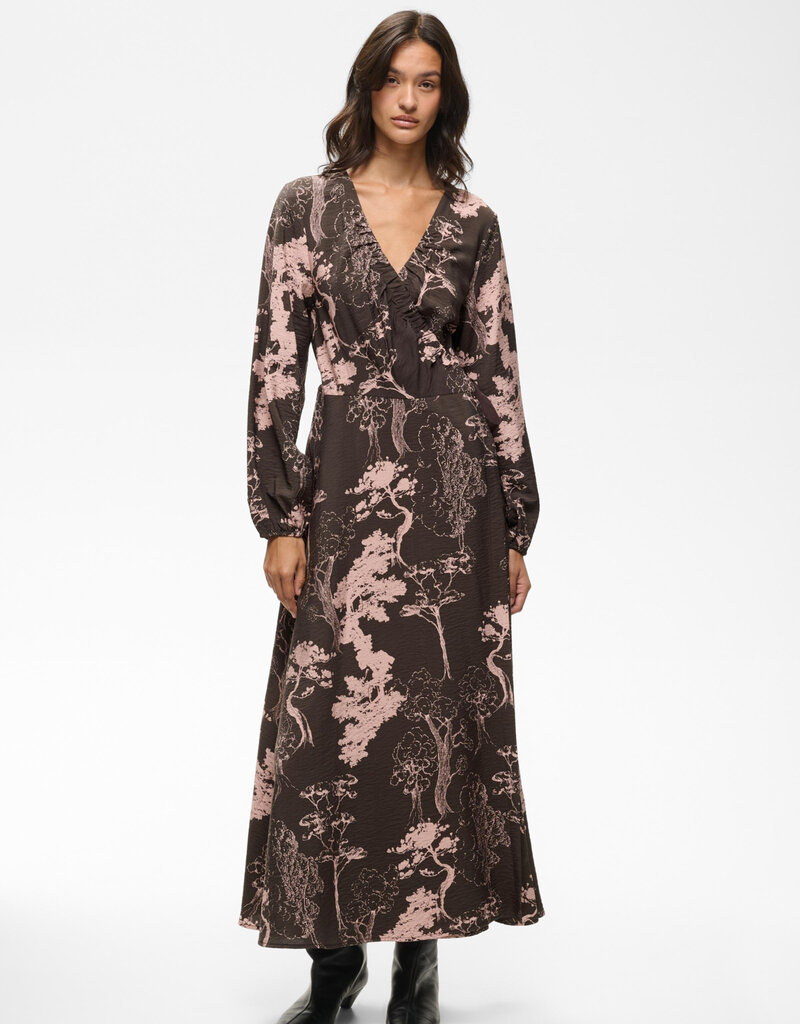 InWear Makenna Wrap Dress in Brown Tree Garden