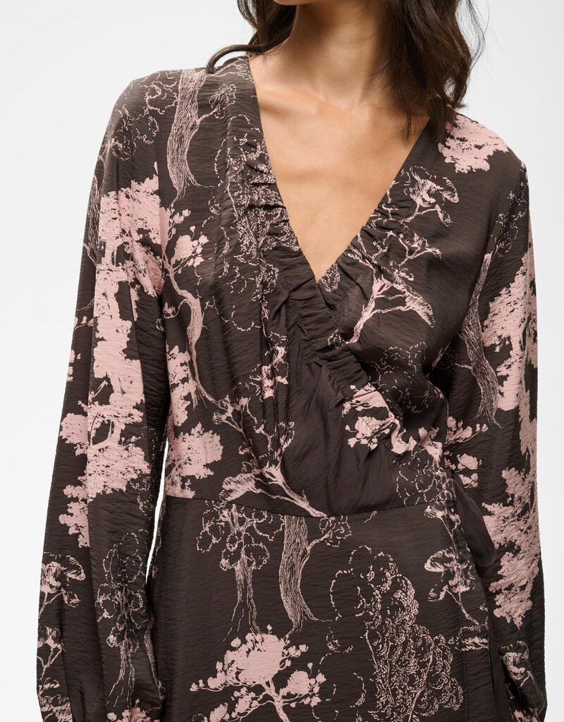 InWear Makenna Wrap Dress in Brown Tree Garden