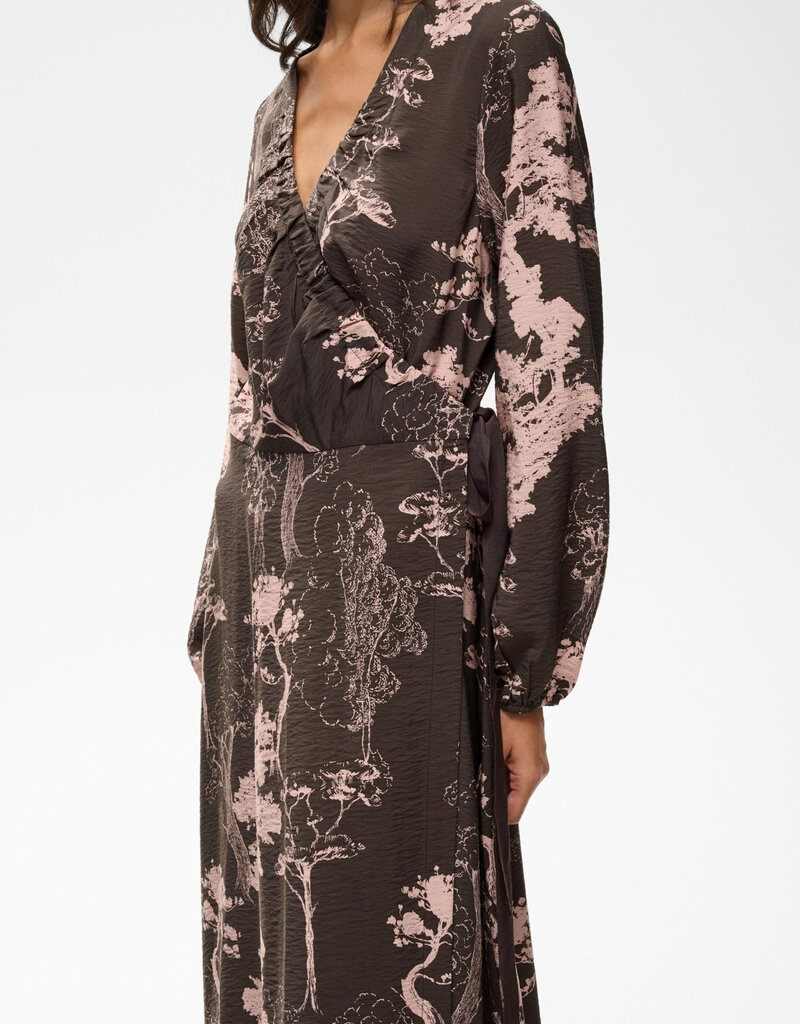 InWear Makenna Wrap Dress in Brown Tree Garden