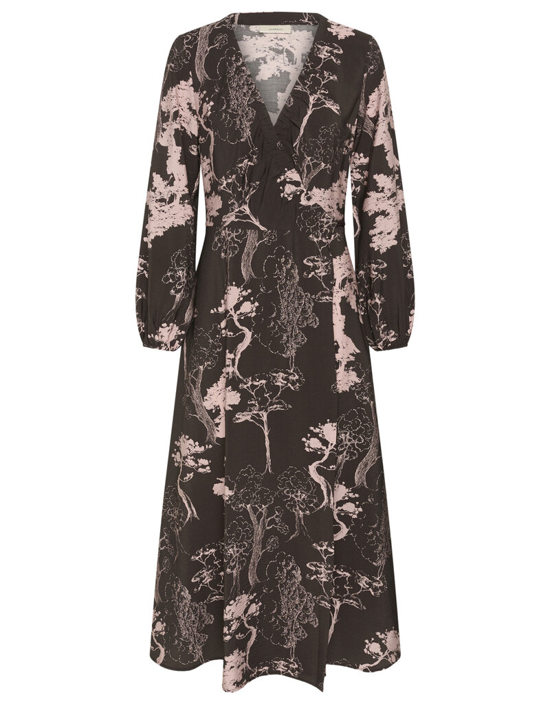 InWear Makenna Wrap Dress in Brown Tree Garden