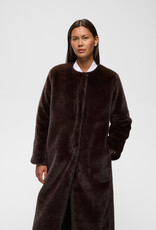 InWear Zabelle Long Faux Fur Coat in Chocolate Brown