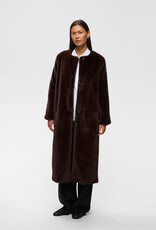 InWear Zabelle Long Faux Fur Coat in Chocolate Brown