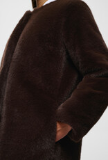 InWear Zabelle Long Faux Fur Coat in Chocolate Brown