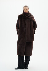 InWear Zabelle Long Faux Fur Coat in Chocolate Brown