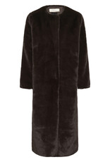InWear Zabelle Long Faux Fur Coat in Chocolate Brown